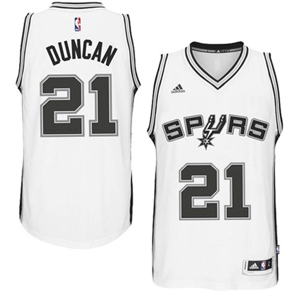 Men's  Spurs #21 Tim Duncan 2014-15 New Swingman Home White Jersey